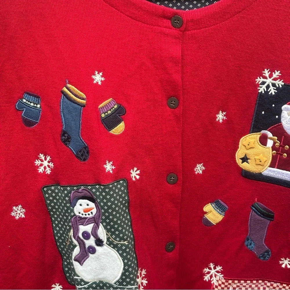 Karen Scott II‎ Holiday Christmas Cardigan Red Size 2X